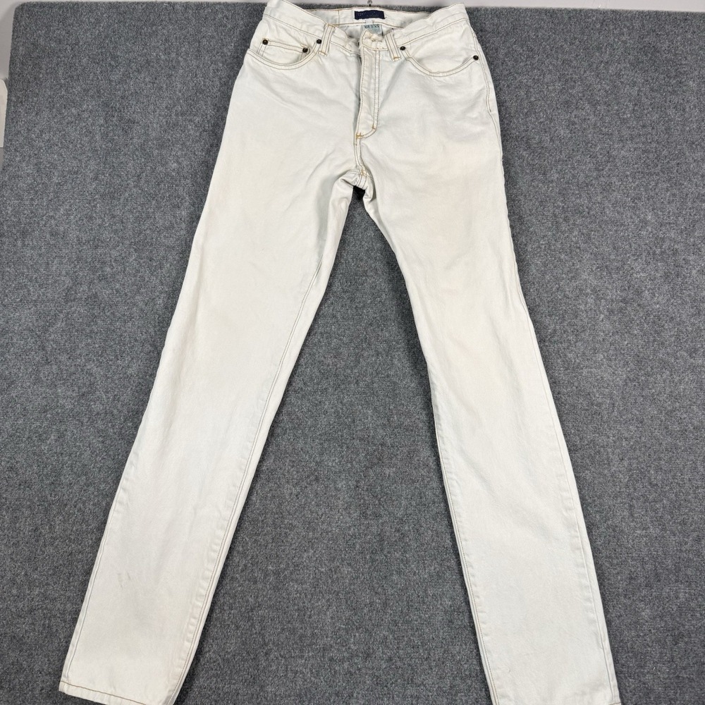 🇺🇸 Vintage Guess Jeans Georges Marciano Made in USA White High Rise Tapered 30